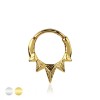 316L SURGICAL STEEL UNICORN TRIPLE CORRUGATED SPIKE FRONT SEPTUM HINGED SEGMENT HOOP RING